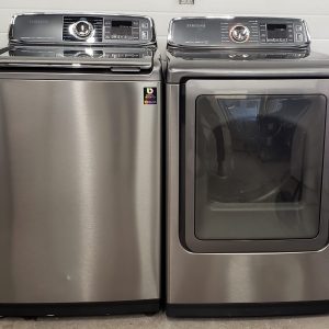 USED SET SAMSUNG WASHER WA45H7200AP/A2 AND DRYER DV52J8700EP/AC