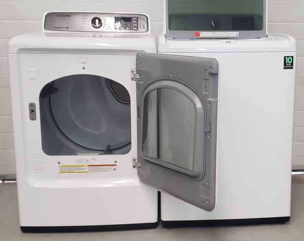 Used Set Samsung - Washer Wa45h7000aw And Dryer Dv45h7200ew