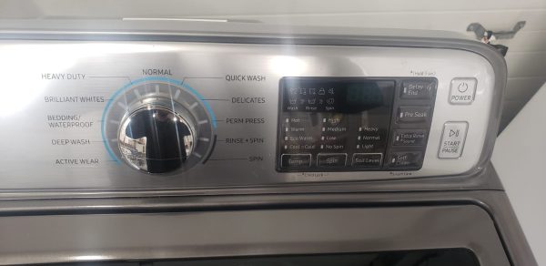 Used Set Samsung Washer Wa50m7450aw/a4 & Dryer Dv50f9a8evp/ac