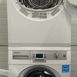 USED SET BLOMBERG APPARTMENT SIZE WASHER WM87120NBL00 DRYER DV17540NBL00 2