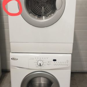 USED SET WHIRLPOOL APPARTMENT SIZE WASHER WFC7500VW2 AND DRYER YWED7500VW 2