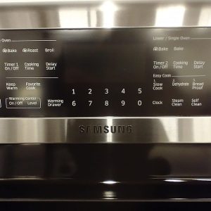NEW OPEN BOX FLOOR MODEL ELECTRICAL STOVE SAMSUNG NE59T7851WSAC WITH DOUBLE OVEN 2