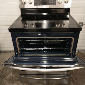 NEW OPEN BOX FLOOR MODEL ELECTRICAL STOVE SAMSUNG NE59T7851WSAC WITH DOUBLE OVEN 4