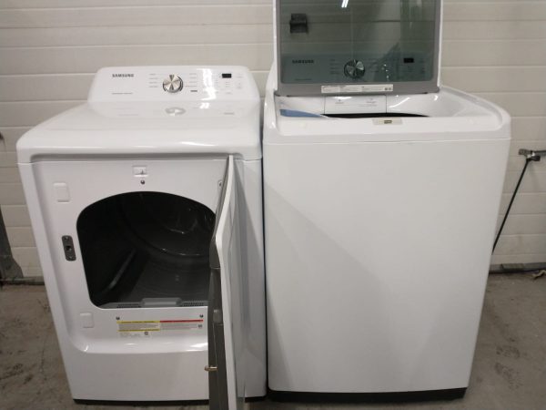 Open Box Floor Model Set Samsung Washer Wa44a3205aw & Dryer Dve45t3200w