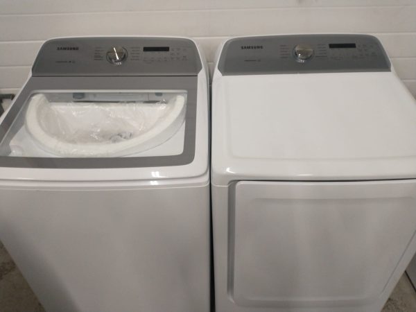 Open Box Set  Samsung Washer Wa50r5200aw & Dryer Dve50t5205w