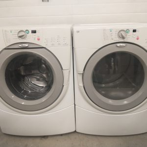USED SET WHIRLPOOL DUET WASHER GHW9150PW4 DRYER YGEW9259PW1 3