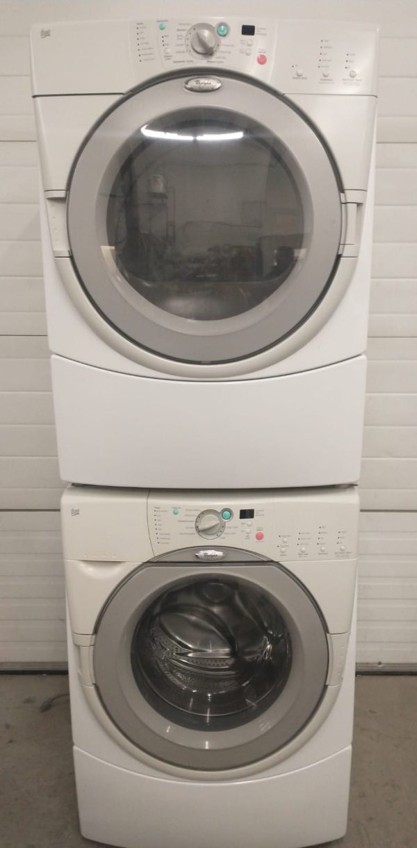 USED SET WHIRLPOOL DUET WASHER GHW9150PW4 & DRYER YGEW9259PW1