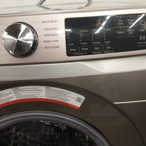 OPEN BOX SAMSUNG SET WASHER WF45R6100AC 5.2 CU. FT AND DRYER DVE45T6100CAC 7.5 CU. FT 2
