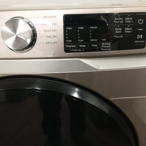 OPEN BOX SAMSUNG SET WASHER WF45R6100AC 5.2 CU. FT AND DRYER DVE45T6100CAC 7.5 CU. FT 3