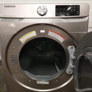 OPEN BOX SAMSUNG SET WASHER WF45R6100AC 5.2 CU. FT AND DRYER DVE45T6100CAC 7.5 CU. FT 5