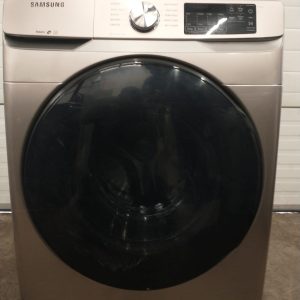 OPEN BOX SAMSUNG SET WASHER WF45R6100AC 5.2 CU. FT AND DRYER DVE45T6100CAC 7.5 CU. FT 6