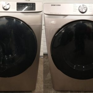 OPEN BOX SAMSUNG SET WASHER WF45R6100AC 5.2 CU. FT AND DRYER DVE45T6100CAC 7.5 CU. FT 8 1
