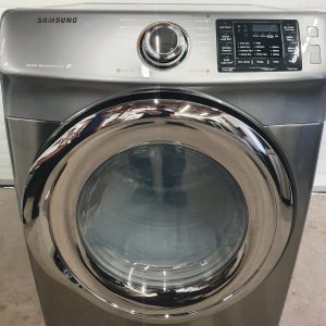 SET SAMSUNG WASHER OPEN BOX WF45M5500AP 5.2 CU.FT AND DRYER USED DV42H5200EP 7.5 CU 5