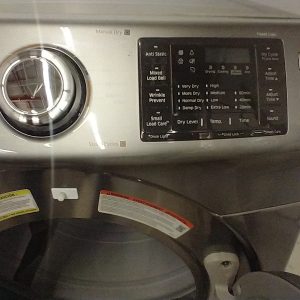 SET SAMSUNG WASHER OPEN BOX WF45M5500AP 5.2 CU.FT AND DRYER USED DV42H5200EP 7.5 CU 6