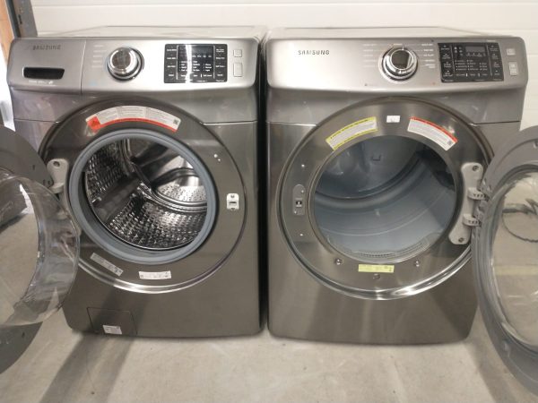 SET SAMSUNG WASHER ( OPEN BOX ) WF45M5500AP AND DRYER ( USED ) DV42H5200EP