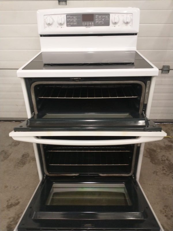 USED ELECTRICAL STOVE WHIRLPOOL WITH DOUBLE OVEN  YMET8885XW00