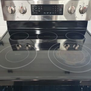 USED LESS THAN 1 YEAR ELECTRICAL STOVE SAMSUNG NE59J7630SSAC 30 INCH. SELF CLEAN STEAM CLEAN SLOW COOK BREAD PROOF 4
