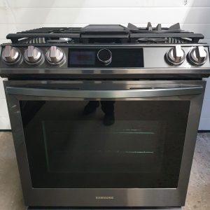 USED LESS THAN 1 YEAR GAS PROPANE STOVE NX60T8711SGAA Range Slide In 30 Exterior Width 1