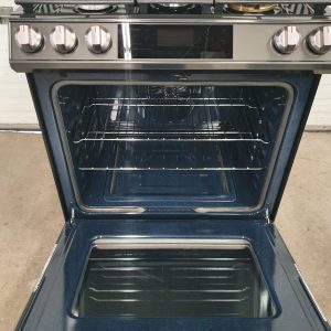USED LESS THAN 1 YEAR GAS STOVE NX60T8511SGAA Range Slide In 30 Exterior Width Self Clean Convection 5 Burners Sealed Burners 1