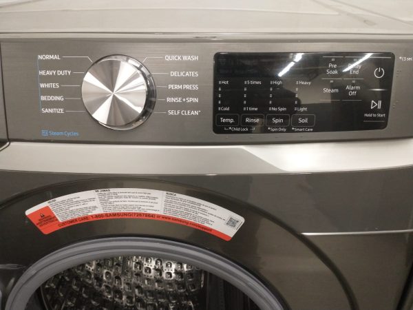 USED LESS THAN 1 YEAR SAMSUNG SET WASHER WF45R6100AP AND DRYER DVE45T6100P/AC 