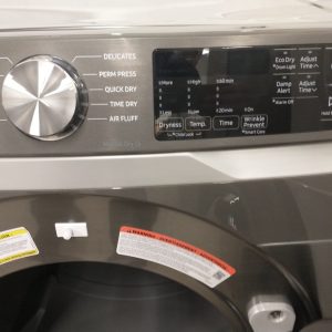 USED LESS THAN 1 YEAR SAMSUNG SET WASHER WF45R6100AP 5.2 CU. FT AND DRYER DVE45T6100PAC 7.5 CU. FT 6