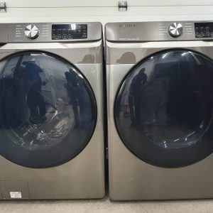 USED LESS THAN 1 YEAR SET SAMSUNG WASHER WF456100APUS 5.2 CU.FT AND GAS DRYER DVG45T6100PAC 7.8 CU.FT 392729 2