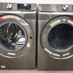 USED LESS THAN 1 YEAR SET SAMSUNG WASHER WF456100APUS 5.2 CU.FT AND GAS DRYER DVG45T6100PAC 7.8 CU.FT 392729 3