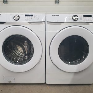 USED SAMSUNG SET WASHER WF50T8500AV AND DRYER DVE45T6005VAC LESS THAN 1 YEAR 1
