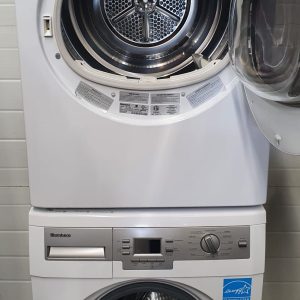 USED SET BLOMBERG APPARTMENT SIZE WASHER WM77110NBL01 AND DRYER DV17542 342424 4