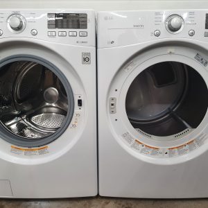 USED SET LG WASHER WM3170CW 4.5 CU.FT AND DRYER DLE3170W 7.2 CU.FT 392728 3