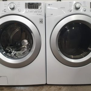 USED SET LG WASHER WM3170CW 4.5 CU.FT AND DRYER DLE3170W 7.2 CU.FT 392728 4