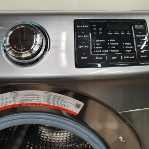 USED SET SAMSUNG WASHER WF45M5500AP 5.2 CU.FT AND DRYER DVE45M5500PAC 7.5 CU 4