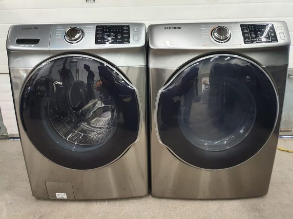 USED SET SAMSUNG WASHER WF45M5500AP AND DRYER DVE45M5500P/AC
