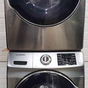 USED SET SAMSUNG WASHER WF45M5500AP 5.2 CU.FT AND DRYER DVE45M5500PAC 7.5 CU 6