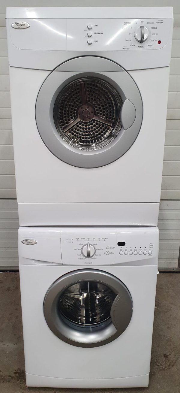 Used Set Whirlpool Appartment Size Washer Wfc7500vw2 And Dryer Ywed7500vw