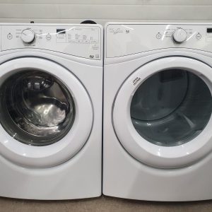USED SET WHIRLPOOL WASHER WFW72HEDW0 4.2 CU.FT AND DRYER YWED72HEDW1 7.5 CU 2