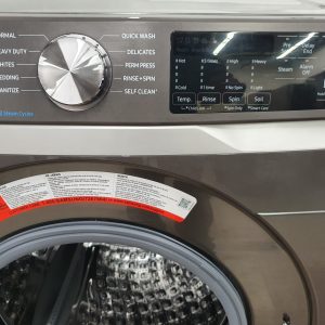 OPEN BOX SAMSUNG SET WASHER WF45R6100AP AND DRYER DVE45T6100PAC 2