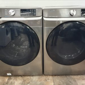 OPEN BOX SAMSUNG SET WASHER WF45R6100AP AND DRYER DVE45T6100PAC 6