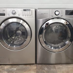USED LG SET WASHER WM2377CS AND DRYER DLE3700V 3