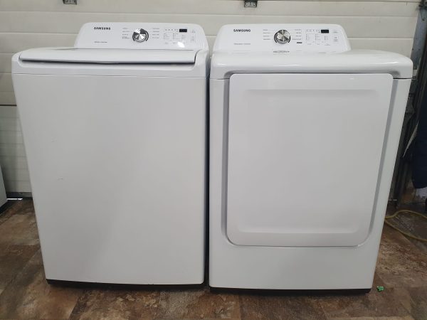 USED SAMSUNG SET LESS THAN 1 YEAR WASHER AND DRYER