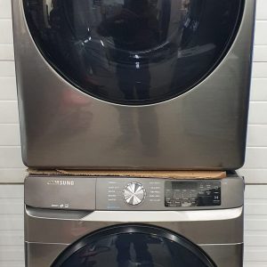 OPEN BOX SAMSUNG SET WASHER WF45R6100AP AND DRYER DVE45T6100PAC 1