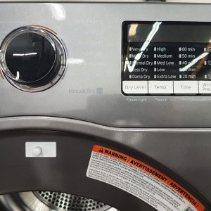 OPEN BOX SET SAMSUNG APPARTMENT SIZE FLOOR MODEL WASHER WW22K6800AXA2 WITH STEAM AND DRYER DV22K6800EXAC 2