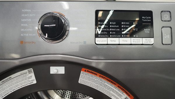 OPEN BOX SET SAMSUNG APPARTMENT SIZE FLOOR MODEL WASHER WW22K6800AX/A2 WITH STEAM AND DRYER DV22K6800EX/AC