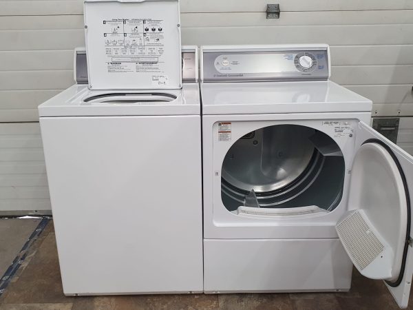 USED COMMERCIAL SET ALLIANCE HUEBSCH WASHER AWZ51NW-1102 & DRYER AEZ17AWF1702