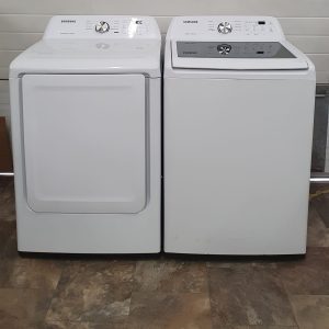 USED SAMSUNG SET WASHER WA44A3205AW AND DRYER DVE45T3200W 4