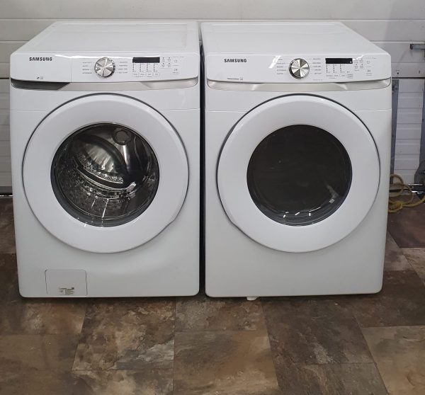 USED SAMSUNG SET WASHER WF45T6000AW AND DRYER DVE45T6005W/AC LESS THAN 1 YEAR