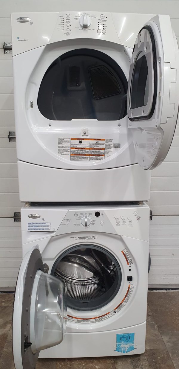 Used Whirlpool Set Washer Wfw8300sw01 & Dryer Ywed9150ww0