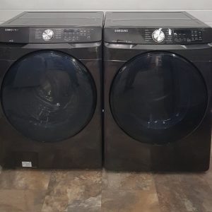 USED LESS THAN 1 YEAR SAMSUNG SET WASHER WF45T6000AV 5.2 CU.FT AND DRYER DVE50R8500V 7.8 CU.FT