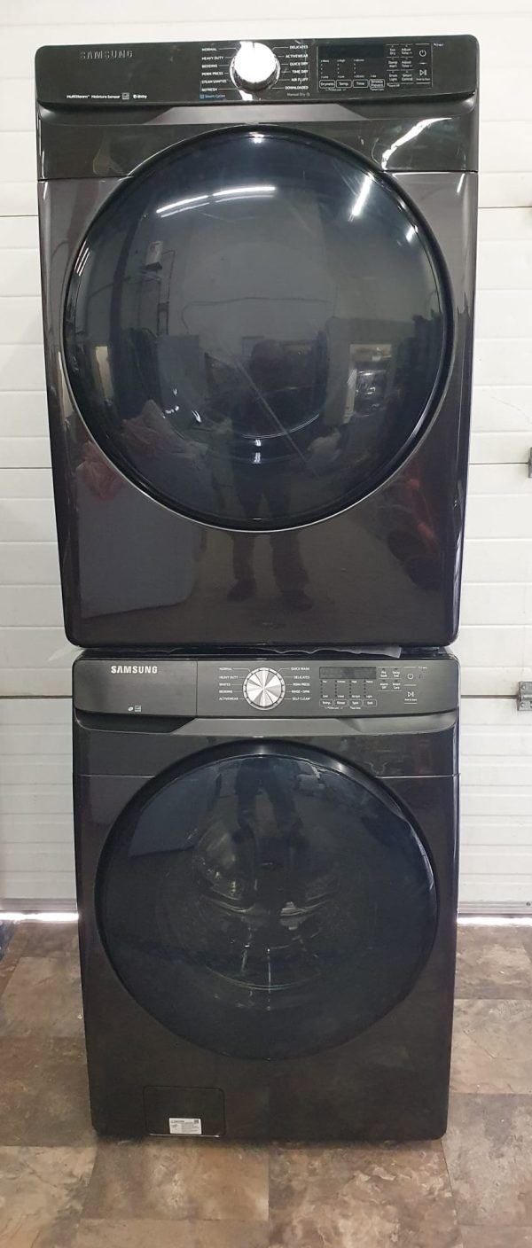 Used Less Than 1 Year Samsung Set Washer Wf45t6000av 5.2 Cu.ft And Dryer Dve50r8500v 7.8 Cu.ft