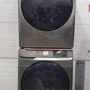 OPEN BOX SAMSUNG WASHER WF45R6100AP AND DRYER DVE45T6100PAC 1